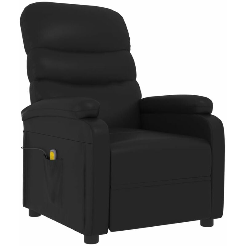 

Sillón de masaje reclinable cuero sintético negro - Negro - Youthup