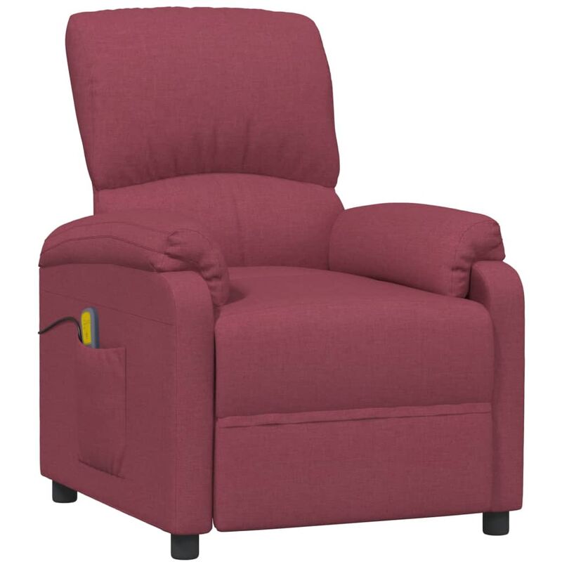

Sillón de masaje reclinable de tela rojo tinto - Rojo - Youthup