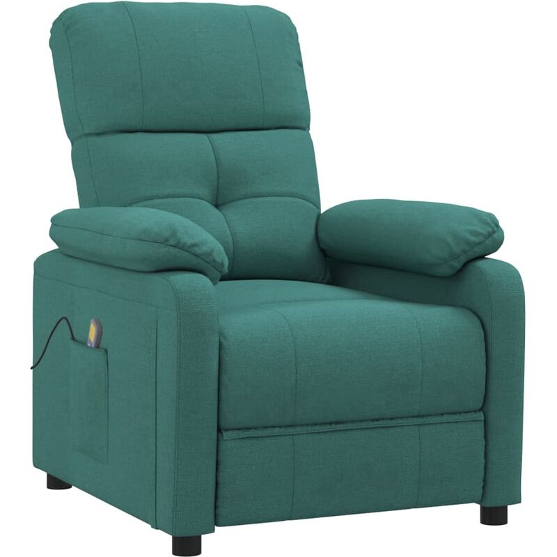 

Sillón de masaje reclinable de tela verde oscuro - Verde - Youthup