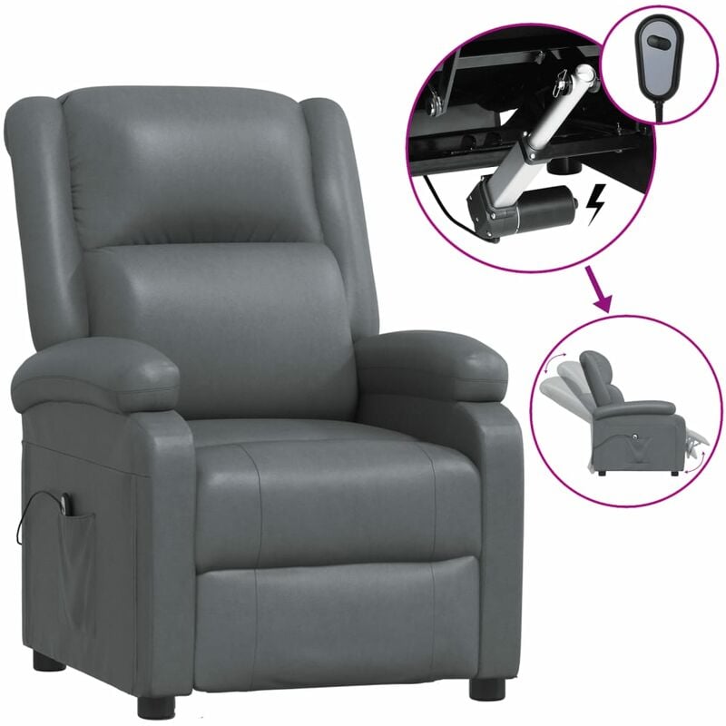 

Sillón eléctrico reclinable cuero sintético antracita - Antracita - Youthup