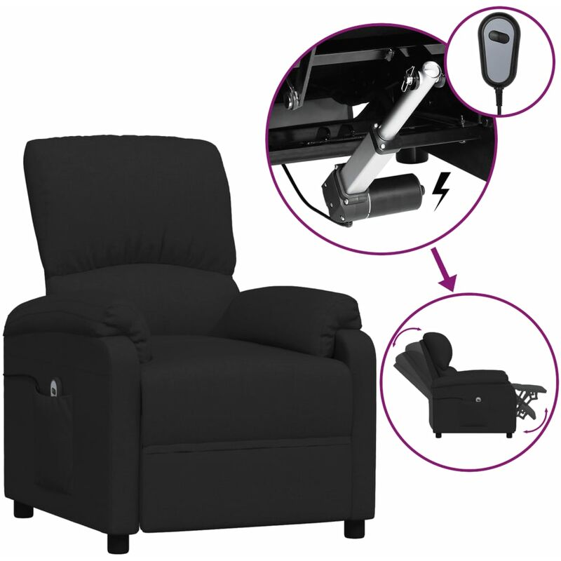 

Sillón eléctrico reclinable de tela negro - Negro - Youthup