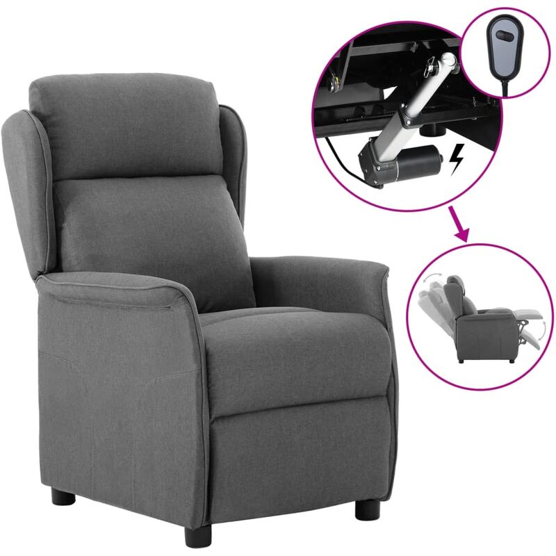 

Sillón eléctrico y reclinable tela gris claro - Gris - Youthup