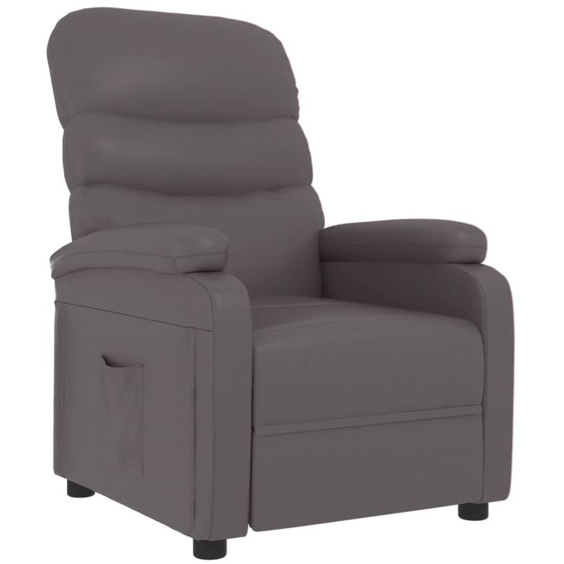 

Sillón reclinable de cuero sintético gris - Gris - Youthup