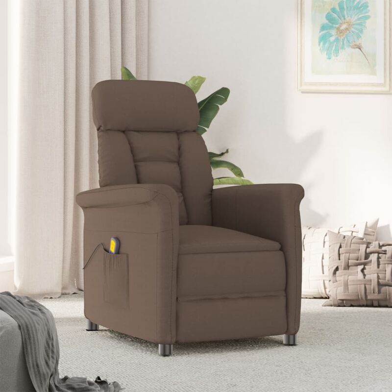 

Sillón reclinable de masaje de cuero sintético marrón - Marrón - Youthup