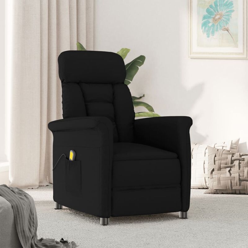 

Sillón reclinable de masaje de cuero sintético negro - Negro - Youthup