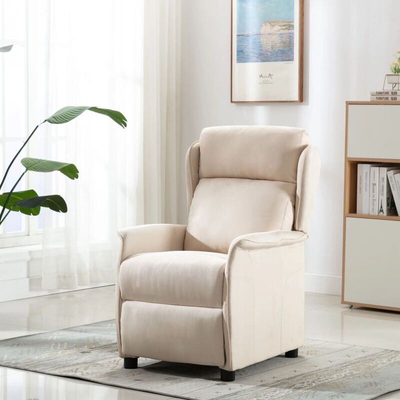 

Sillón reclinable de masaje de tela crema - Crema - Youthup