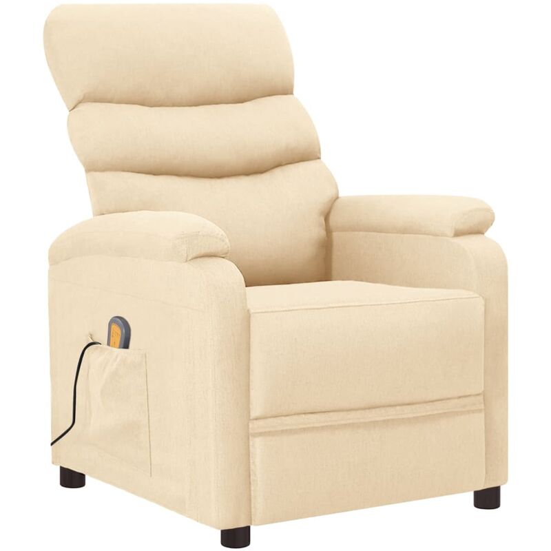 

Sillón reclinable de masaje de tela crema - Crema - Youthup