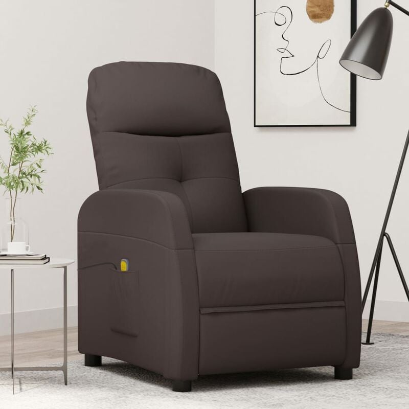 

Sillón reclinable de masaje de tela marrón oscuro - Marrón - Youthup