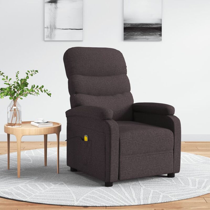 

Sillón reclinable de masaje de tela marrón oscuro - Marrón - Youthup