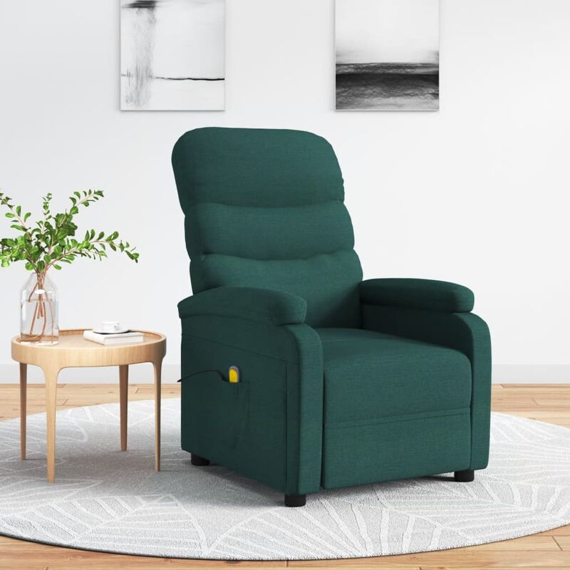 

Sillón reclinable de masaje de tela verde oscuro - Verde - Youthup