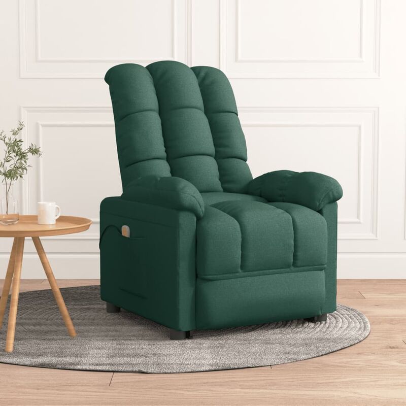 

Sillón reclinable de masaje de tela verde oscuro - Verde - Youthup