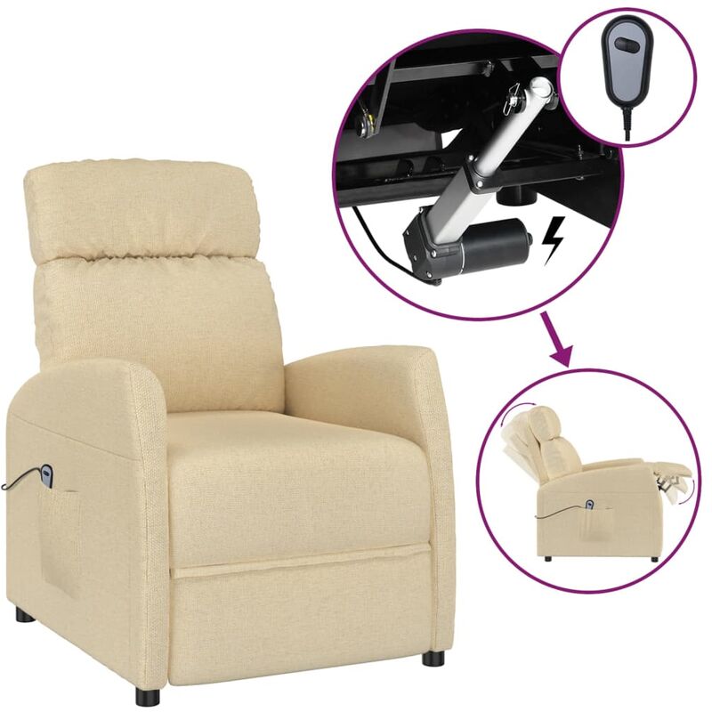 

Sillón reclinable de masaje eléctrico de tela crema - Crema - Youthup