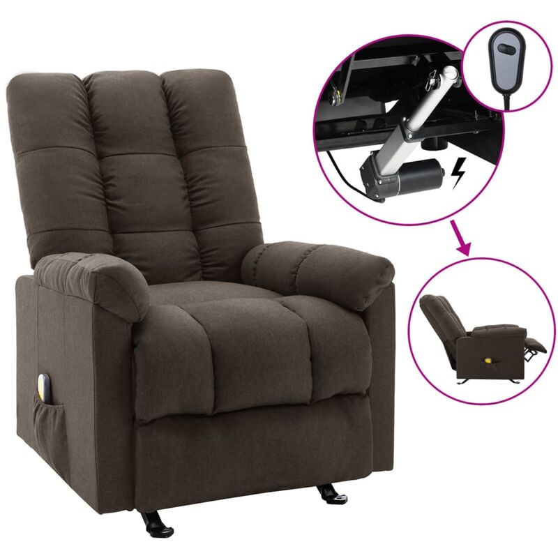 

YOUTHUP Sillón reclinable de masaje eléctrico de tela marrón oscuro - Marrón