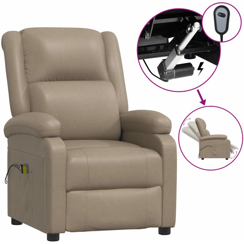 

YOUTHUP Sillón reclinable de masaje eléctrico piel sintética capuchino - Marrón