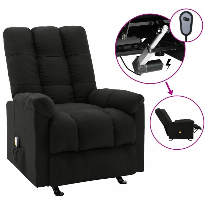 

YOUTHUP Sillón reclinable de masaje eléctrico tela negro - Negro