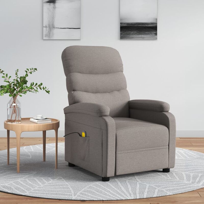 

Sillón reclinable de masaje tela gris taupe - Gris Topo - Youthup