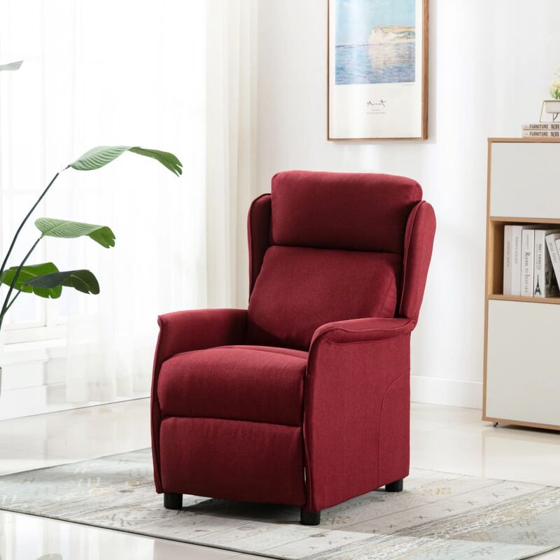 

Sillón reclinable de masaje tela rojo tinto - Rojo - Youthup