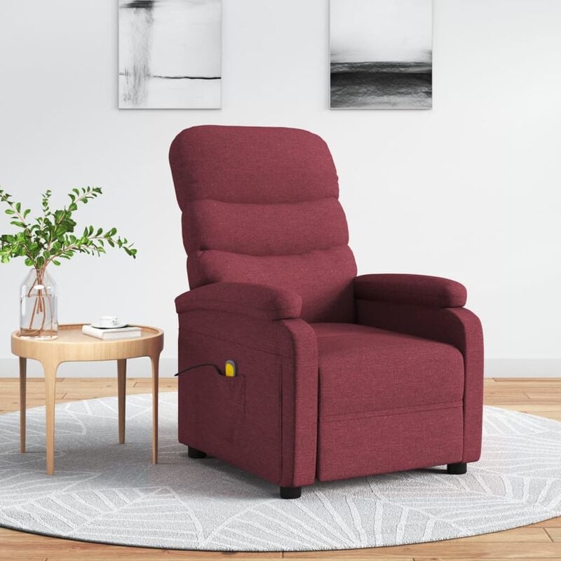 

Sillón reclinable de masaje tela rojo vino tinto - Rojo - Youthup