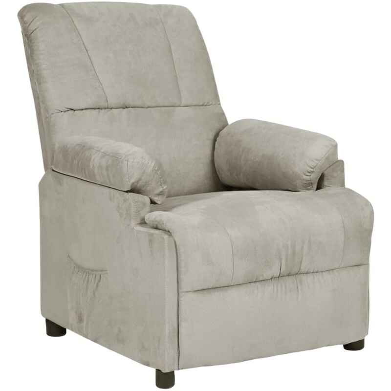 

Sillón reclinable de piel de ante artificial gris claro - Gris - Youthup