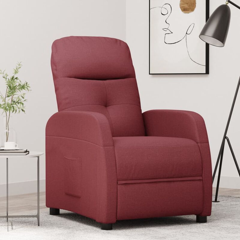 

Sillón reclinable de tela rojo tinto - Rojo - Youthup