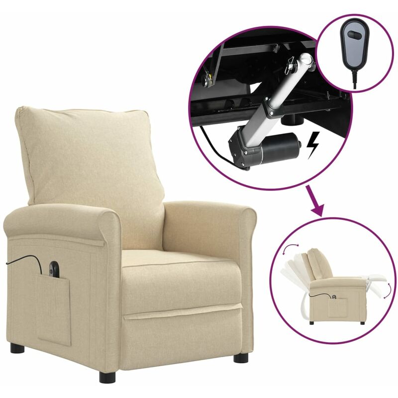 

Sillón reclinable eléctrica para TV de tela color crema - Crema - Youthup