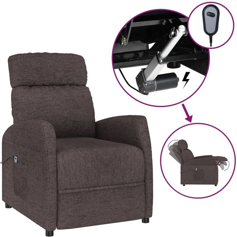

YOUTHUP Sillón reclinable eléctrico de tela marrón oscuro - Marrón