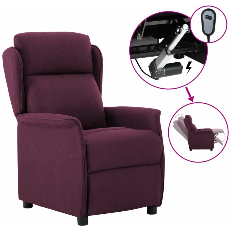 

Sillón reclinable eléctrico de tela morado - Púrpura - Youthup
