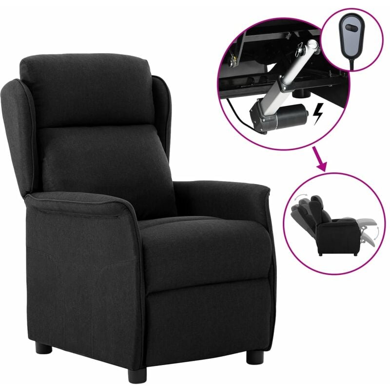 

Sillón reclinable eléctrico de tela negra - Negro - Youthup