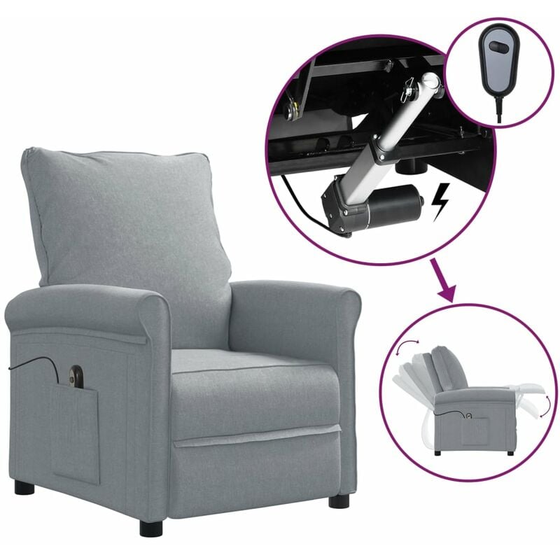 

YOUTHUP Sillón reclinable eléctrico para TV de tela gris claro - Gris