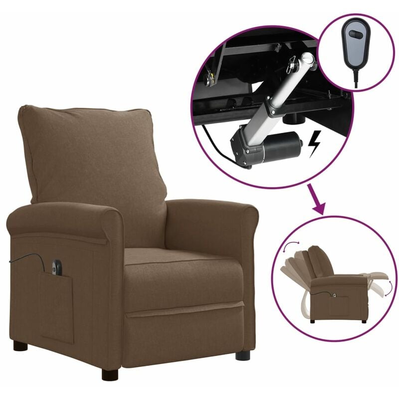 

Sillón reclinable eléctrico para TV de tela marrón - Marrón - Youthup