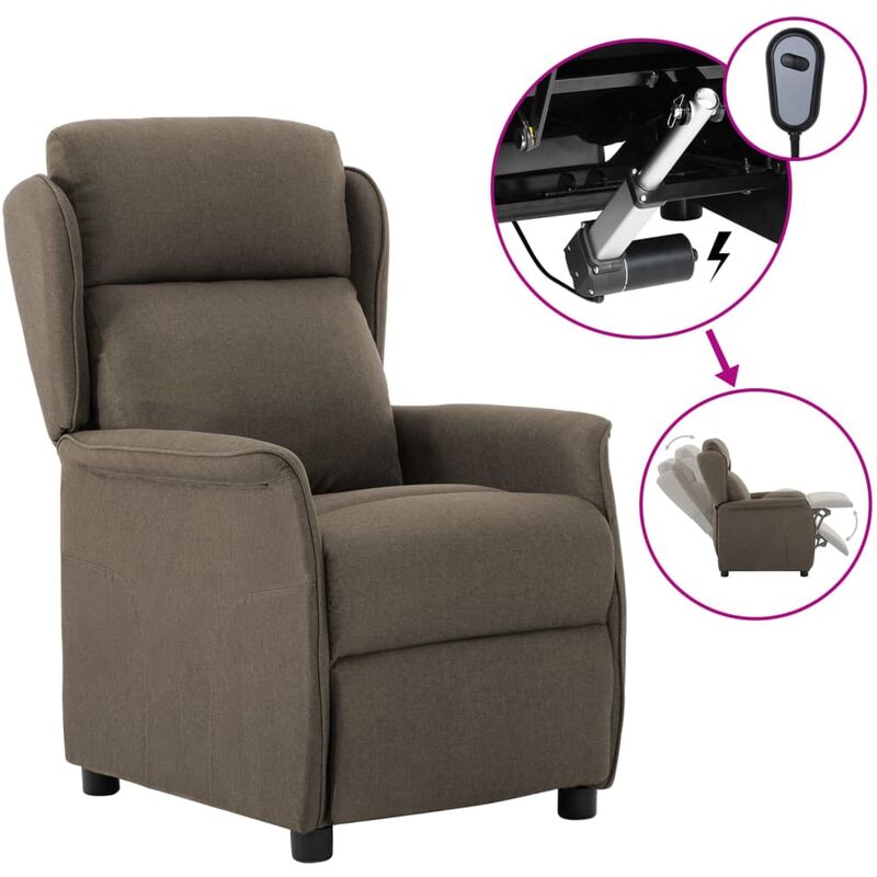 

Sillón reclinable eléctrico tela gris taupe - Gris Topo - Youthup