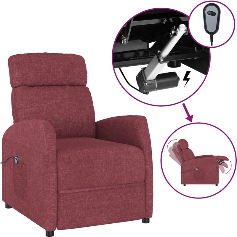 

Sillón reclinable eléctrico tela rojo vino - Rojo - Youthup