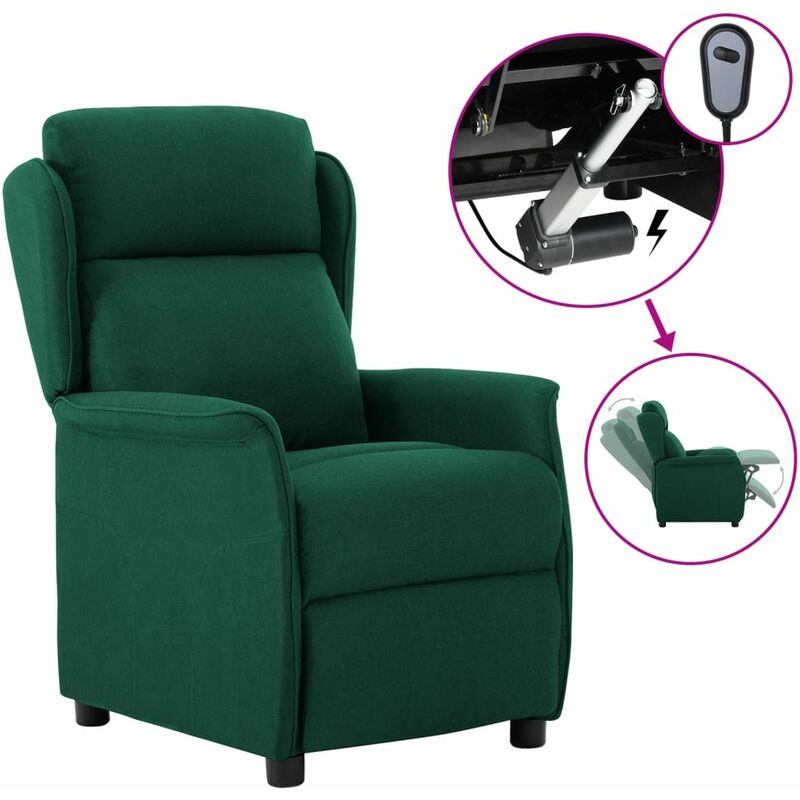 

Sillón reclinable eléctrico tela verde oscuro - Verde - Youthup
