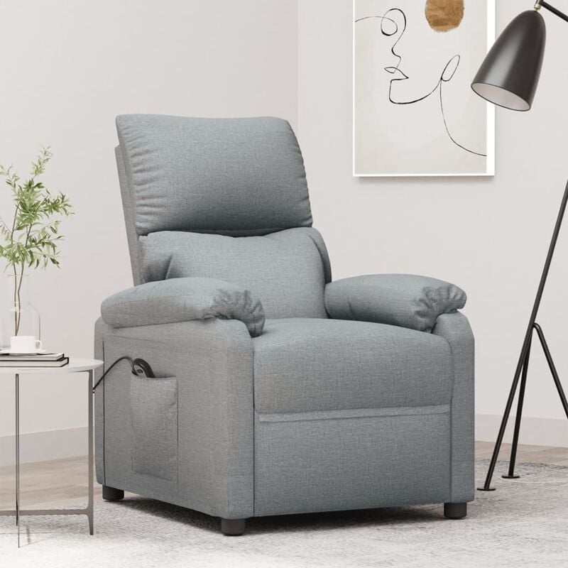 

Sillón reclinable eléctrico TV de tela gris claro - Gris - Youthup