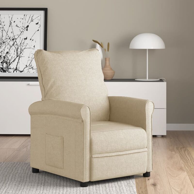

YOUTHUP Sillón reclinable para TV de tela color crema - Crema