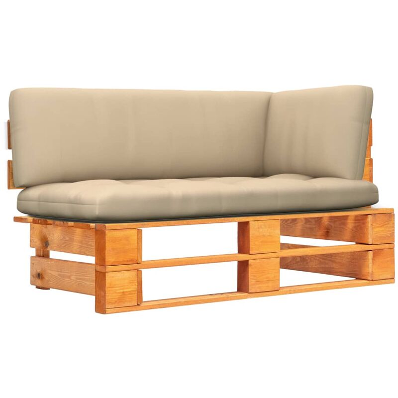 

Sofá de esquina de palets de jardín marrón miel pino impregnada - Marrón - Youthup