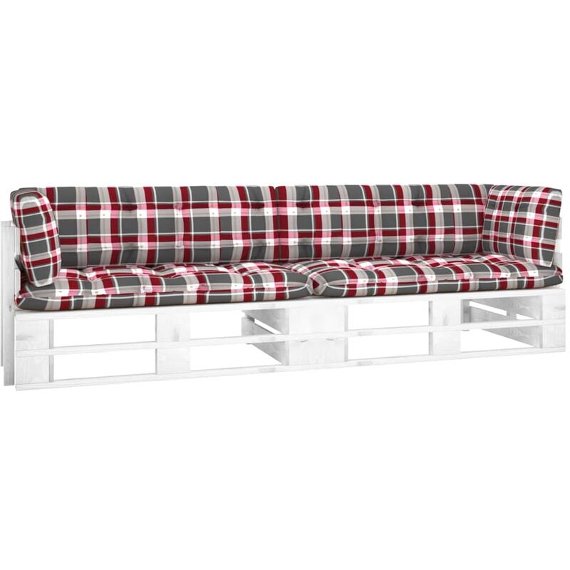 

Sofá de palets 2 plazas cojines blanco madera pino impregnada - Blanco - Youthup
