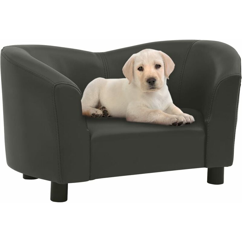 

YOUTHUP Sofá para perros cuero sintético gris oscuro 67x41x39 cm - Gris
