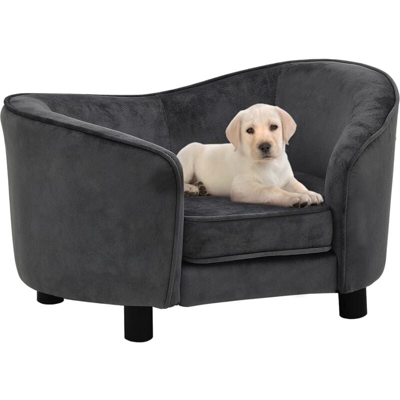 

YOUTHUP Sofá para perros felpa gris oscuro 69x49x40 cm - Gris