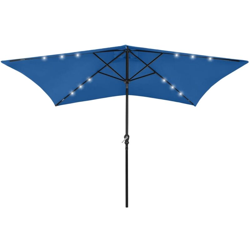 

Sombrilla con LED y poste de acero azul azure 2x3 m - Youthup