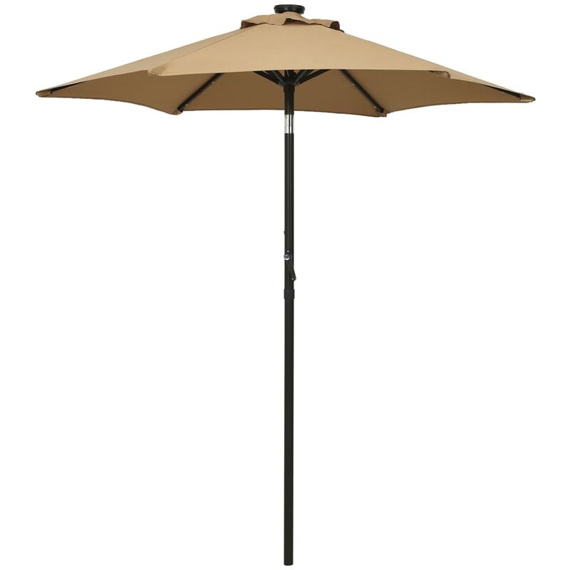 

Sombrilla con luces LED aluminio gris taupe 200x211 cm - Gris Topo - Youthup