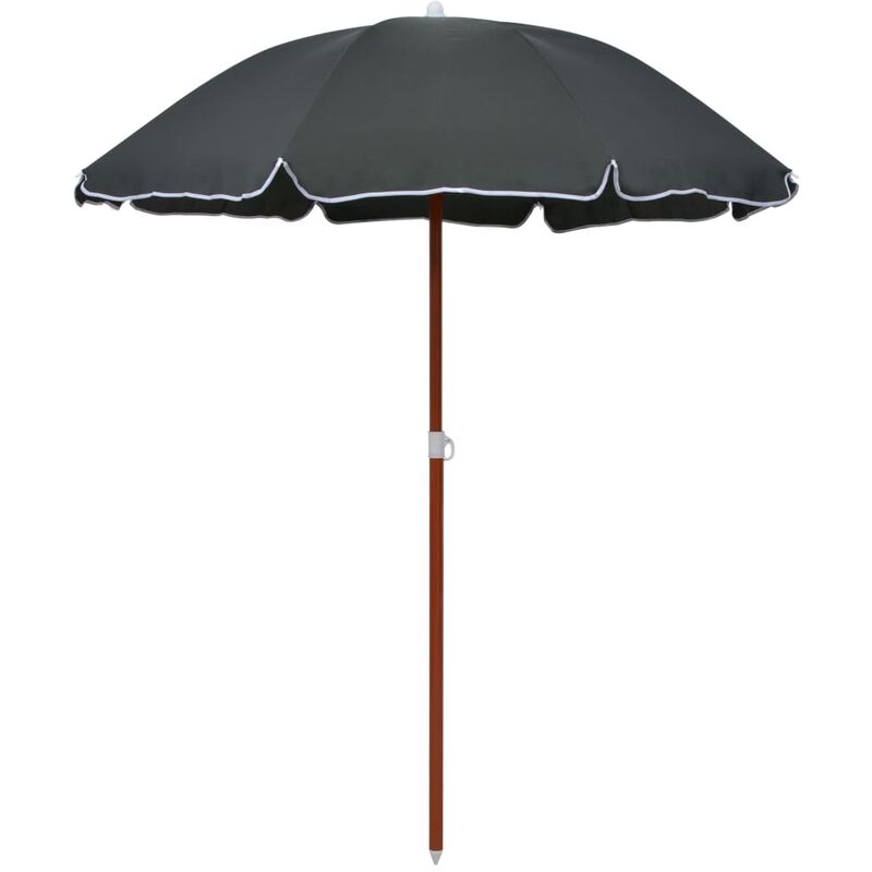 

YOUTHUP Sombrilla con palo de acero gris antracita 180 cm - Antracita
