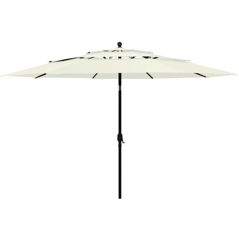 

Sombrilla de 3 niveles con poste de aluminio arena 3,5 m - Youthup