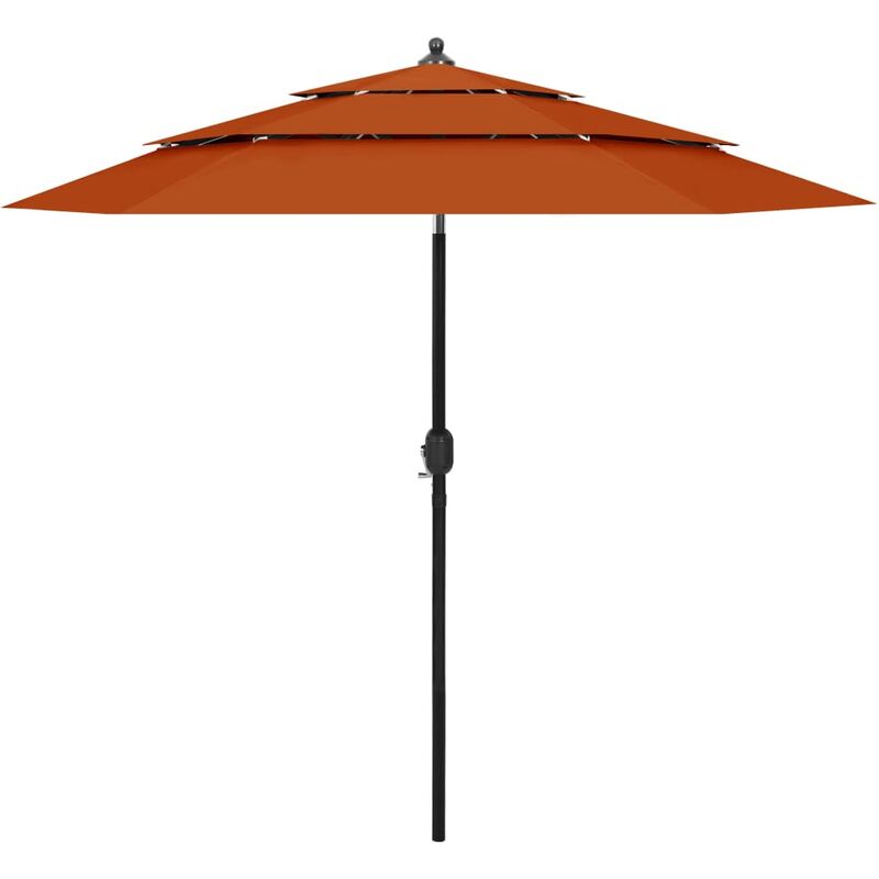 

Sombrilla de 3 niveles con poste de aluminio terracota 2,5 m - Youthup