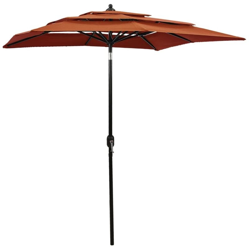 

Sombrilla de 3 niveles con poste de aluminio terracota 2x2 m - Youthup