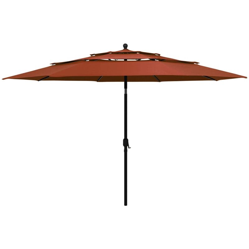 

Sombrilla de 3 niveles con poste de aluminio terracota 3,5 m - Youthup