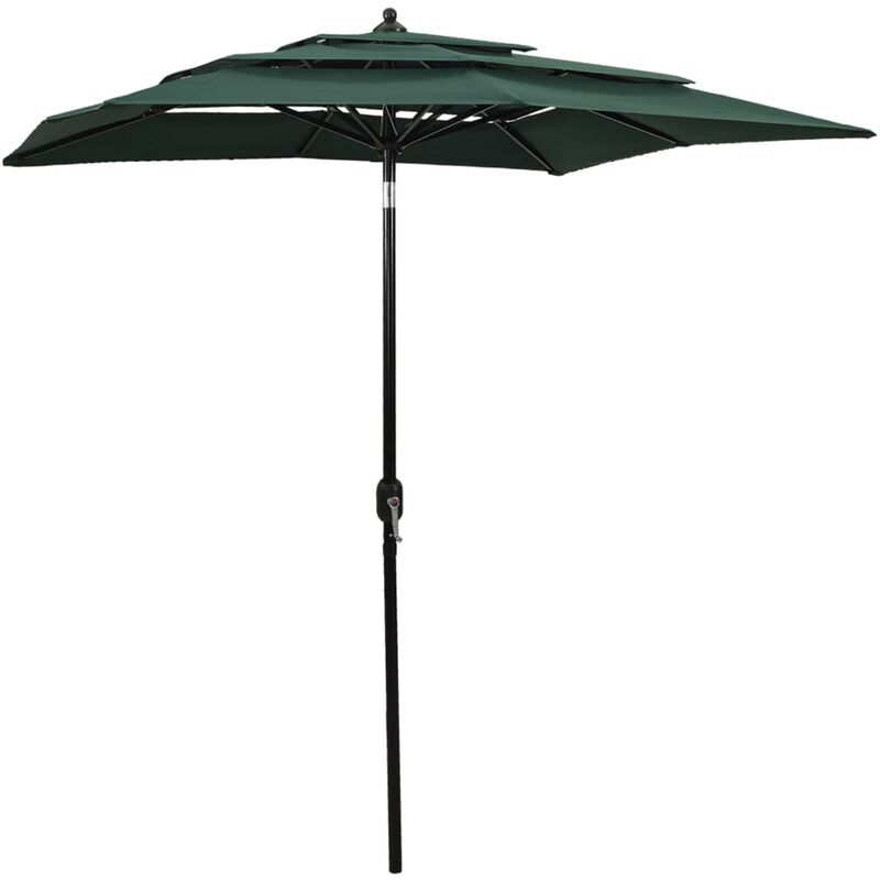 

Sombrilla de 3 niveles con poste de aluminio verde 2x2 m - Youthup