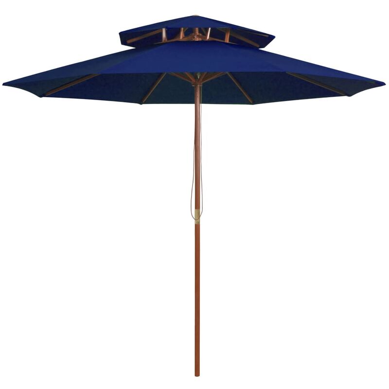 

Sombrilla de dos pisos palo de madera azul 270 cm - Azul - Youthup