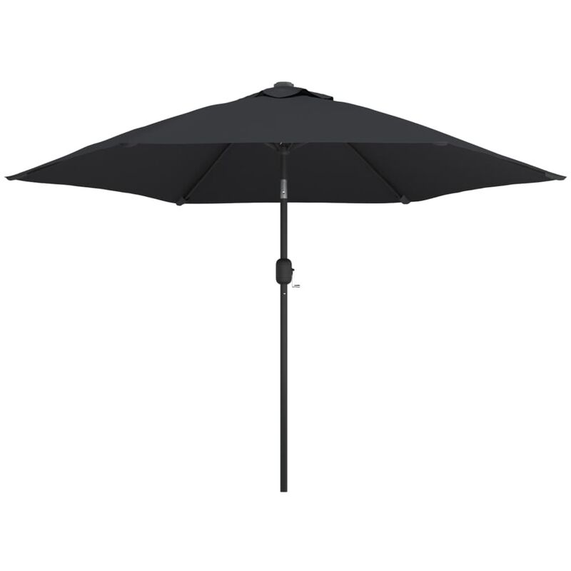 

Sombrilla de jardín con luces LED palo de acero negro 300 cm - Negro - Youthup
