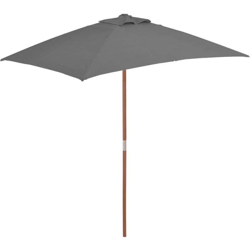 

YOUTHUP Sombrilla de jardín con palo de madera 150x200 cm antracita - Antracita